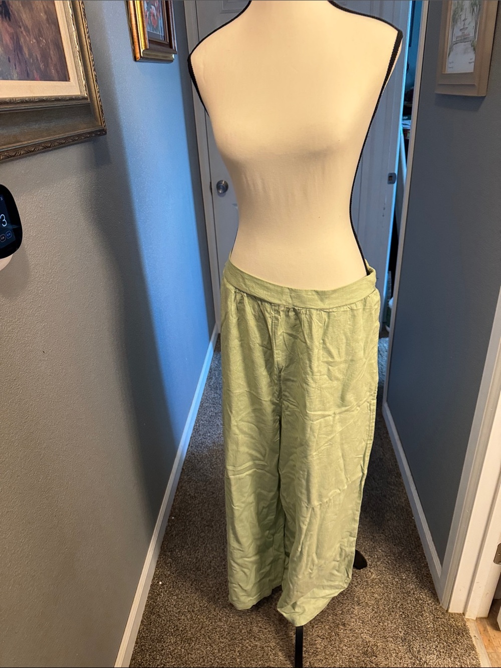 Light Green Wide-Leg Women’s Pants